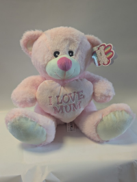 Pink love Mum bear - cute pink i love mum bear add on item to complete your gift