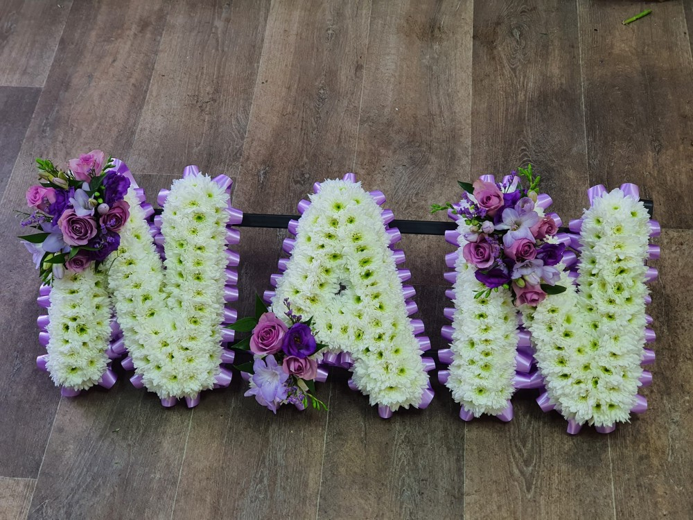 NAN in lilac and white